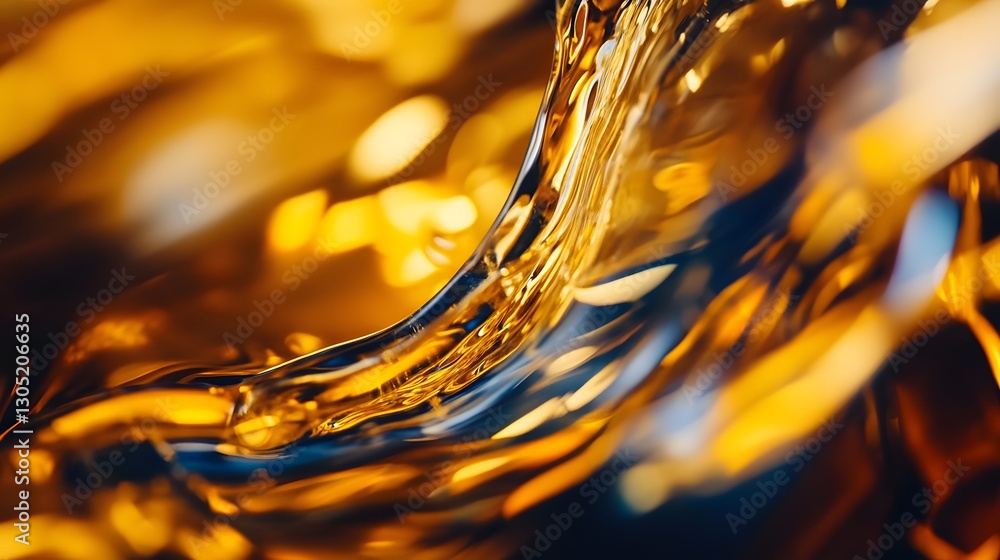Aufkleber captivating fluid dynamics mesmerizing amber liquid splash in glowing crystal glass shimmering spark