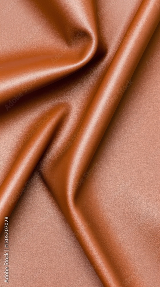 Poster close up view of a brown fabric with subtle texture and soft folds. the lighting accentuates the lux