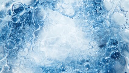 Naklejka premium Abstract frozen water texture with bubbles.