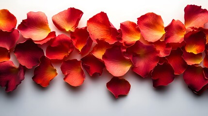 Artistic Representation of Rose Petals on Transparent White Background Celebrating Love and Affection