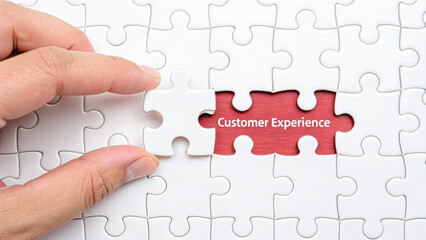 Fototapeta premium Strategic management of customer relationships puzzle solving for success