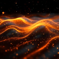 Glowing Waves Abstract Particle Background