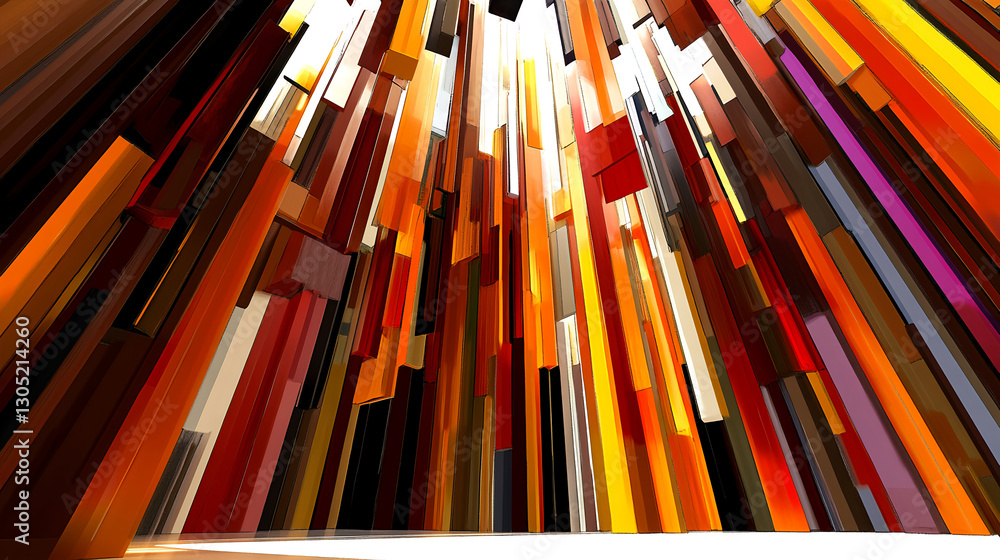 Poster dynamic abstract art installation urban gallery digital content vibrant environment artistic viewpoi