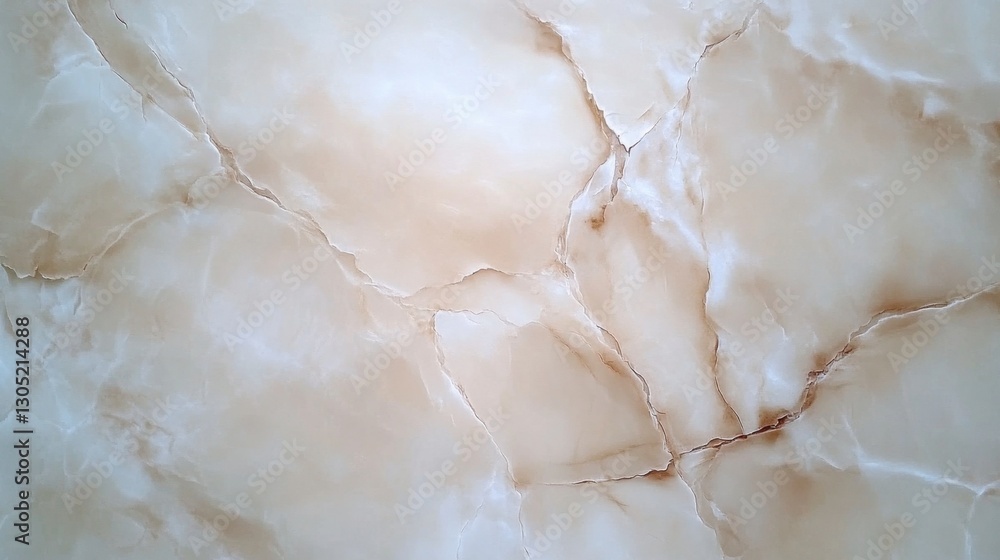 Poster beige and white marble texture background. close up view of natural stone with brown veining and cra