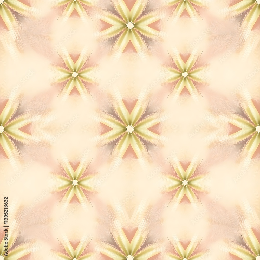Poster floral kaleidoscope: an artistic and unique kaleidoscope pattern composed of soft floral shapes crea