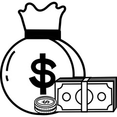 Icon bag with money