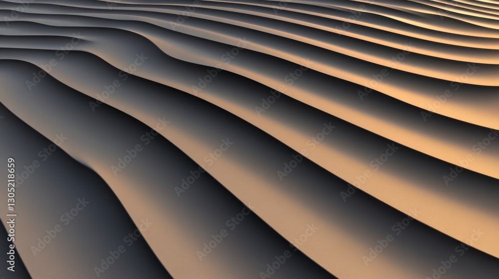 Aufkleber abstract image of undulating beige and brown sand dunes under soft light. the texture is subtly high
