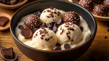 Chocolate-Covered Ice Cream Dessert Bowl