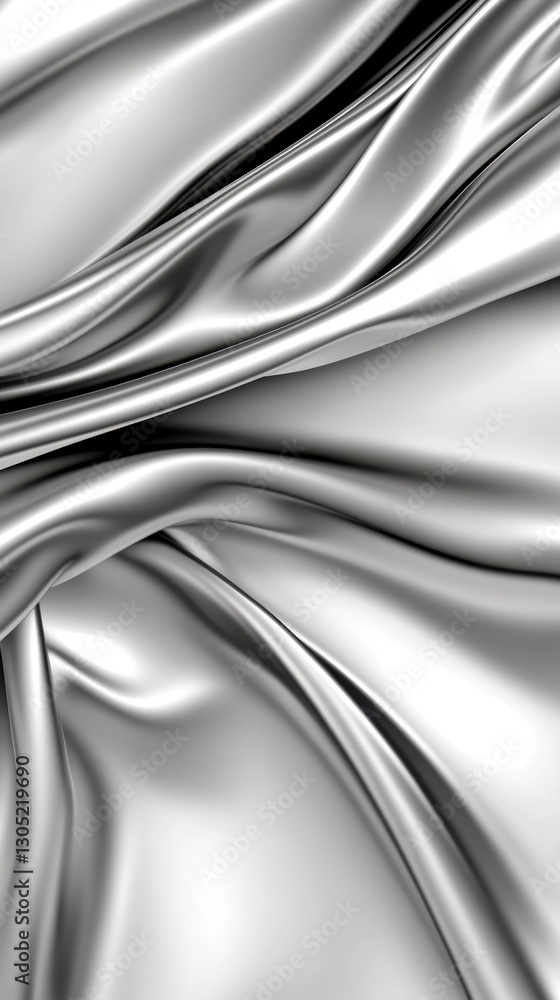 Aufkleber abstract image of flowing silver fabric with soft, dramatic folds and lighting. the texture is smoot