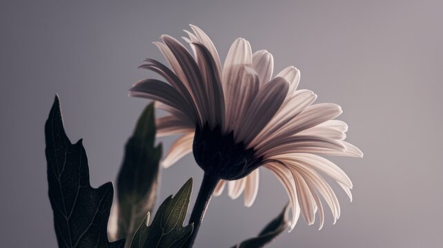 Close-Up Daisy: Soft Light and Detailed Textures  flower is in soft natural lighting