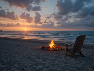 sunset on the beach