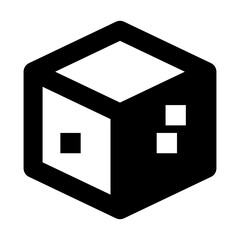 vector illustration of a cube featuring square. The design resembles a sugar cube or a molecular representation of a crystalline structure.