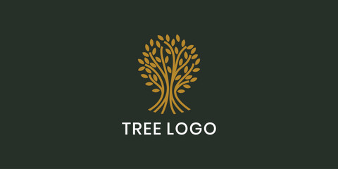 Botanic oak tree logo design, plant icon