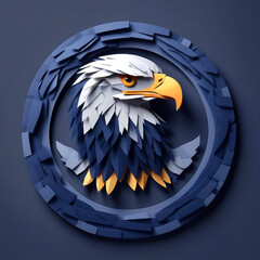 aguila, escudo, logo, puerta, calavera, administrar, arte, símbolo, llamador, estatua, 3d, papel