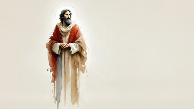 A classical representation of Saint James, depicted as a traveler and disciple.
