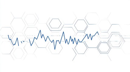 Naklejka premium Abstract stock chart design with hexagonal grid
