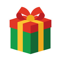 Colorful Gift Box Vector Illustration with Ribbon and Bow - Holiday and Celebration Design.