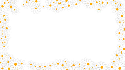 spring daisy flowers border frame on transparent background , png nature springtime cosmetics and beauty social media design element	