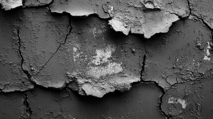 Cracked Dry Soil Texture in Black and White