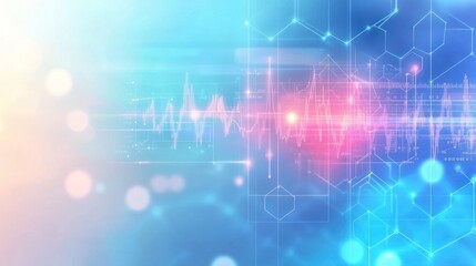 Abstract medical technology background with data flow