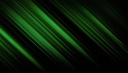 Obraz premium futuristic green light streaks on black background, abstract diagonal motion blur, high-tech digital speed effect, wallpaper