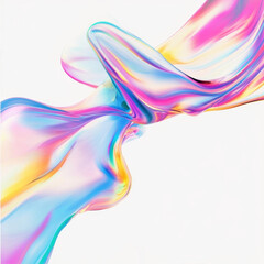 A colorful flowing liquid forms in the air