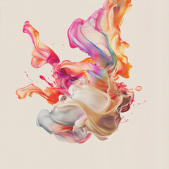 A colorful flowing liquid forms in the air