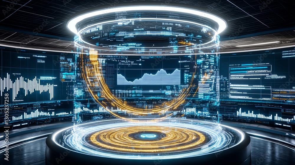 Aufkleber data visualization techniques digital workspace infographic design high-tech environment futuristic 