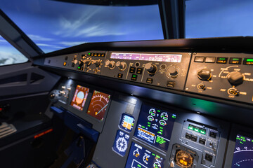 the dashboard of a modern passenger aircraft