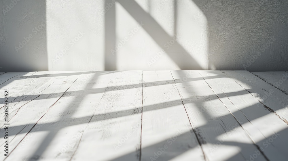 Poster minimalist wooden background with soft shadows creating a calm atmosphere for photography or design 