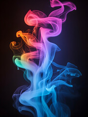 Obraz premium Colorful smoke swirls against dark background (1)