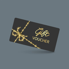 Gift vouchers with ribbons. Elegant template for a festive gift card, coupon and certificate. Discount Coupon Template Vector Illustration