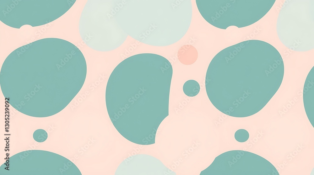 Poster playful pastel pattern: an eye-catching seamless pattern with an aesthetic collection of rounded sha