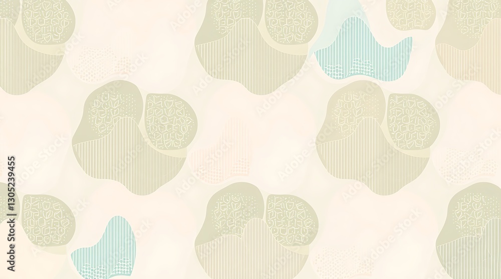 Aufkleber abstract organic forms pattern: a seamless repeating pattern of abstract organic shapes in soft, mut
