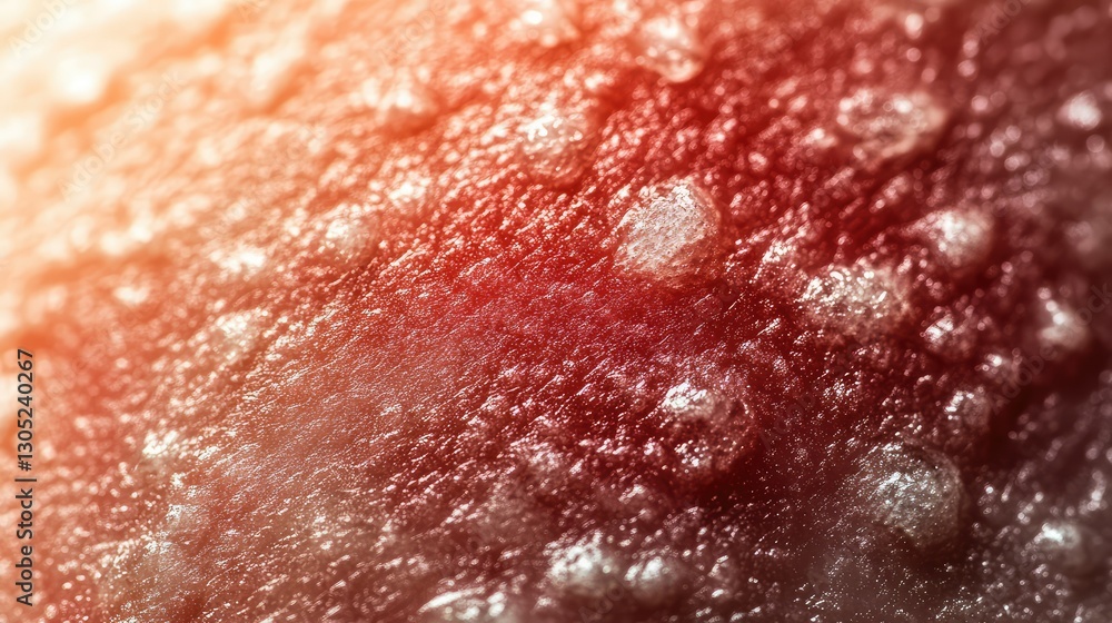 Poster close-up of textured surface with bumps and irregularities under soft lighting for artistic and scie