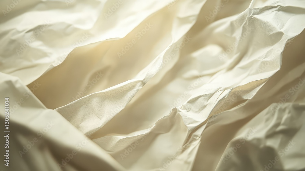 Poster delicate beige fabric texture with soft creases and natural lighting enhancing the subtle warmth and
