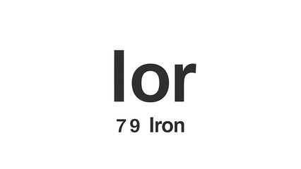 iron icon white background periodic table elements simple design educational