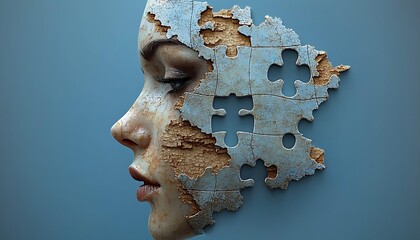 Damaged Puzzle Face Profile