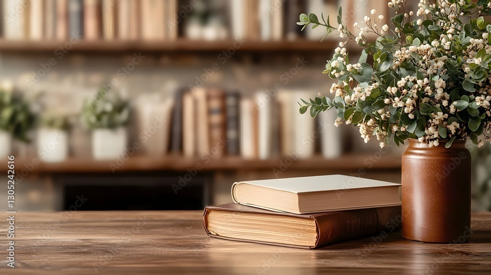 Poster a cozy and inviting living room with a bookshelf a warm and crackling fireplace and a comfortable re