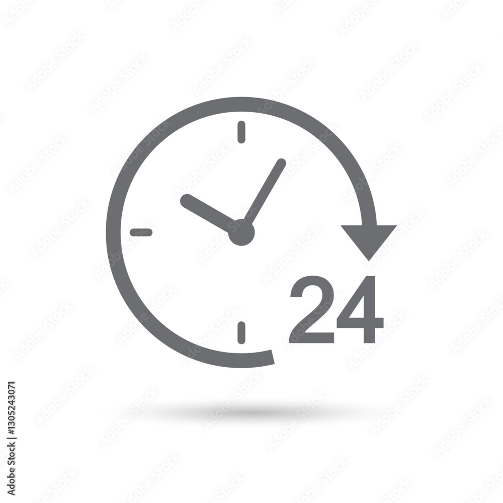 Poster 24 hours icon. 24 hours order execution or delivery service icons. vector illustration.