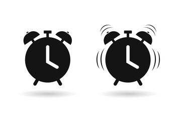 Alarm clock icon vector. Alarm clock ringing icon. Vector illustration