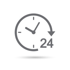 24 hours icon. 24 hours order execution or delivery service icons. Vector illustration.