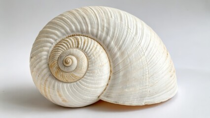 Spiral Seashell on White Background