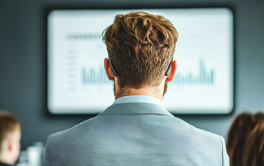 Business presentation insights office image professional back view growth