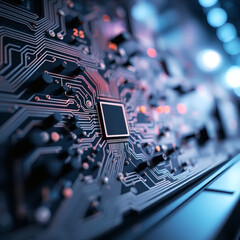  circuit board, futuristic technology | generative AI