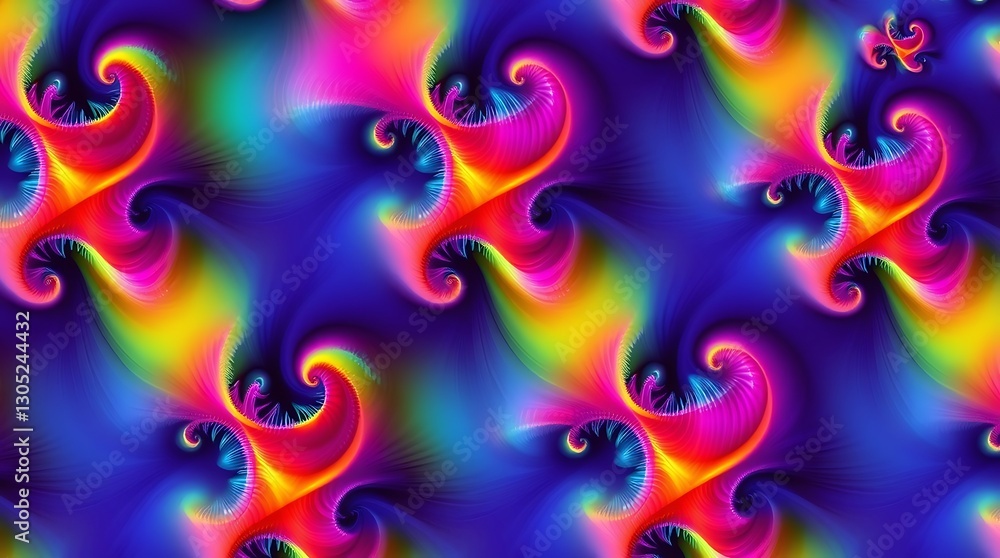 Aufkleber psychedelic swirls: an abstract display of vibrant colors and swirling patterns create a captivating