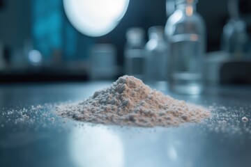A Pile of White Powder Sitting on Top of a Table - Generative AI