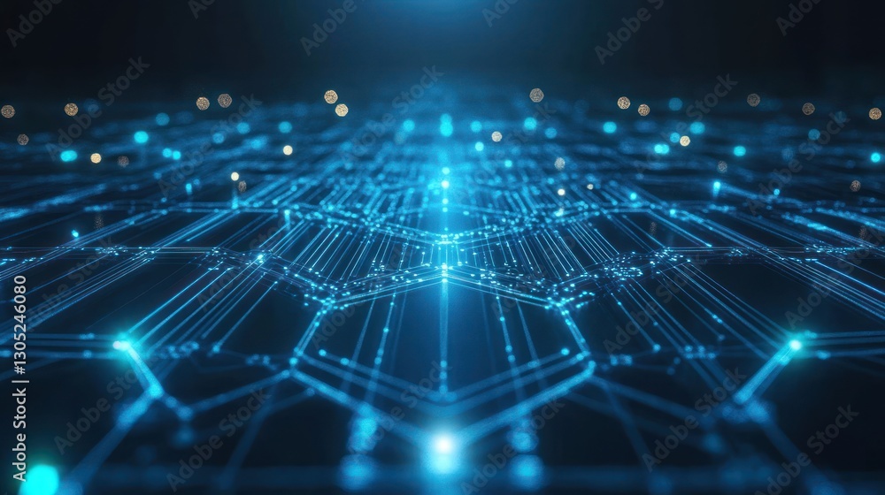 Poster abstract circuit board network pattern