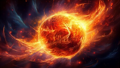 fiery explosion with alpha channel