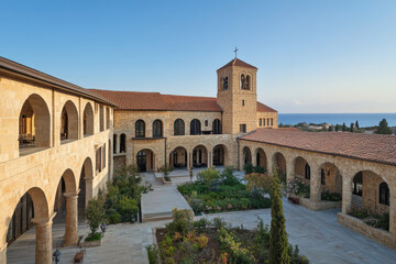 Fototapeta premium Historic monastery with serene courtyards, contemplation